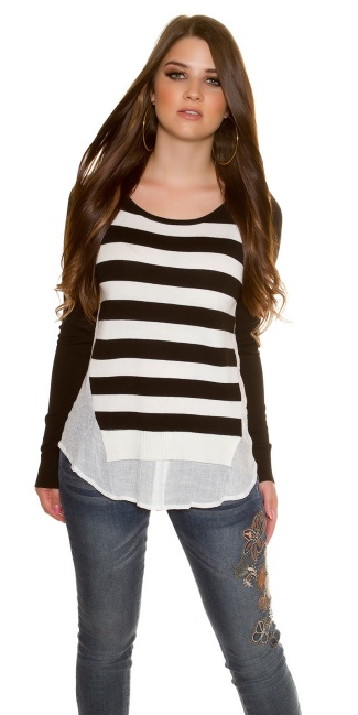 2in1 sweater striped White